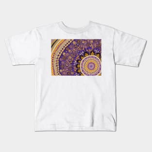 Lavender, Purple, Orange, and Chocolate Mandala Kids T-Shirt